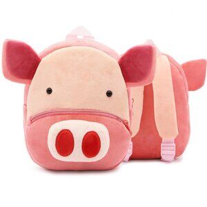 Cute Animal Plush Backpack for Toddlers Kids Gift Bag ( pig )